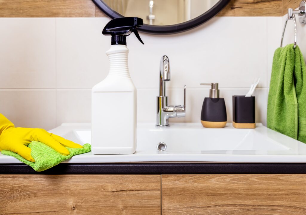 Clean Bathroom Countertops Safely